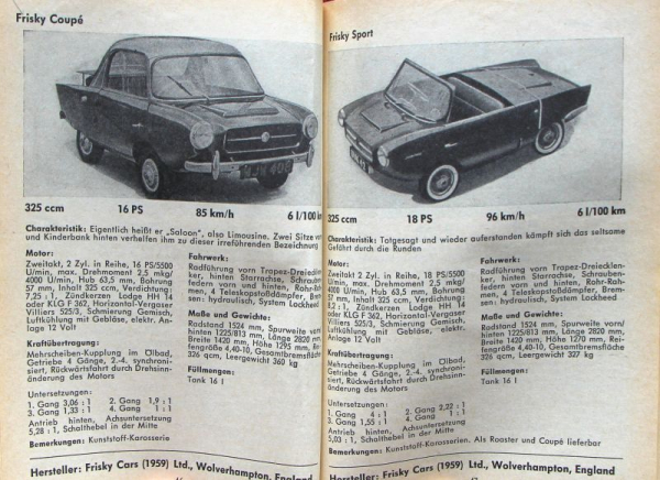 "Motorkatalog - 100 Kleine Wagen" Automobile-Yearbook 1959 (3841)